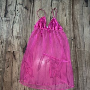 pink slip dress set